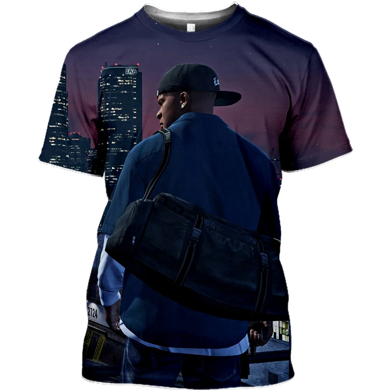 Новинка 3D мультяшный персонаж из мультфильма Grand Theft Auto Game летняя крутая футболка