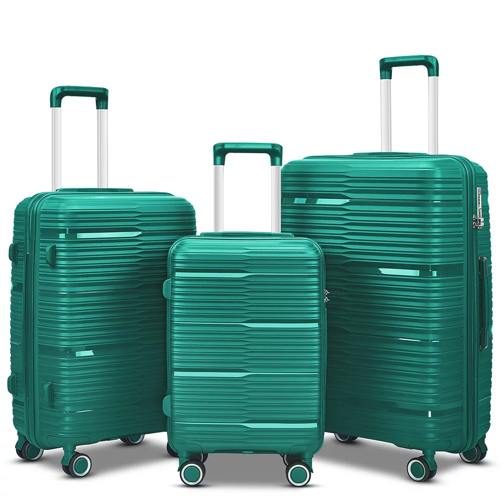 

3 Piece Luggage Sets, pp Hardside Suitcase Set, TSA Lock, LakeBlue