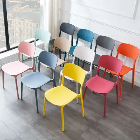 Новинка 2023, китайский простой стул для ресторана, бытовой пластиковый обеденный стул, современный утолщенный офисный стул в скандинавском стиле для отдыха