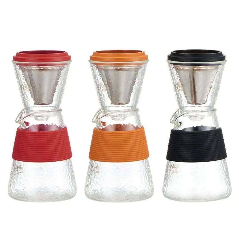 

Crystal coffee pot, coffee drip filter pot, Japanese hammer texture heat-resistant glass pot, household coffee pot set