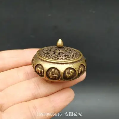 

Изысканная Античная Медная маленькая курильница в виде знака зодиака