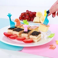 cartoon fruit fork eco friendly picnic cutlery set dessert fork camping tableware display reusable cartoon party fruit fork set