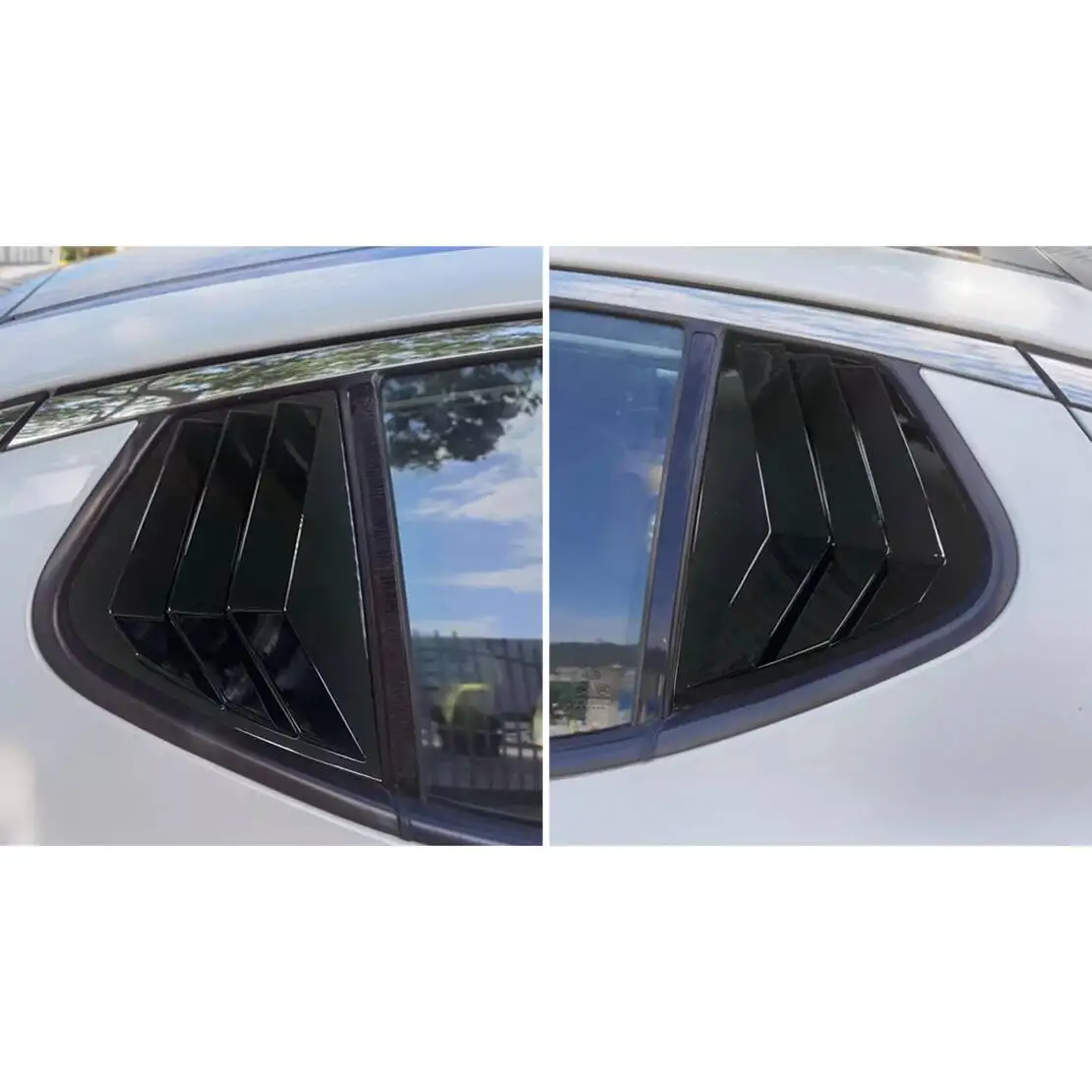 1 пара глянцевых черных заднего бокового окна жалюзи вентиляционная крышка