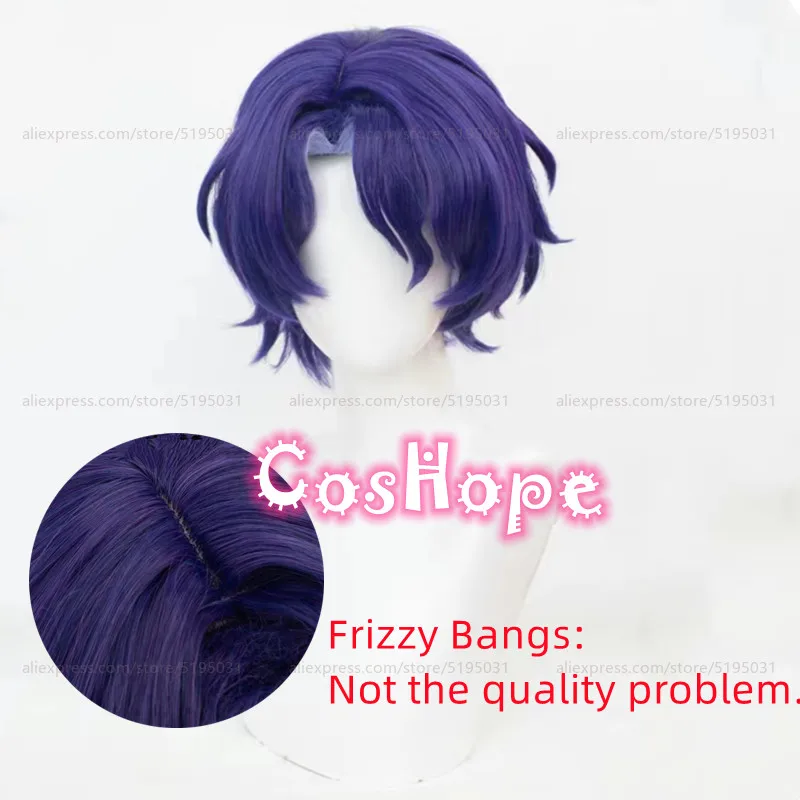 Доктор Парик для косплея соотношение 35 см короткий синий фиолетовый мелирование
