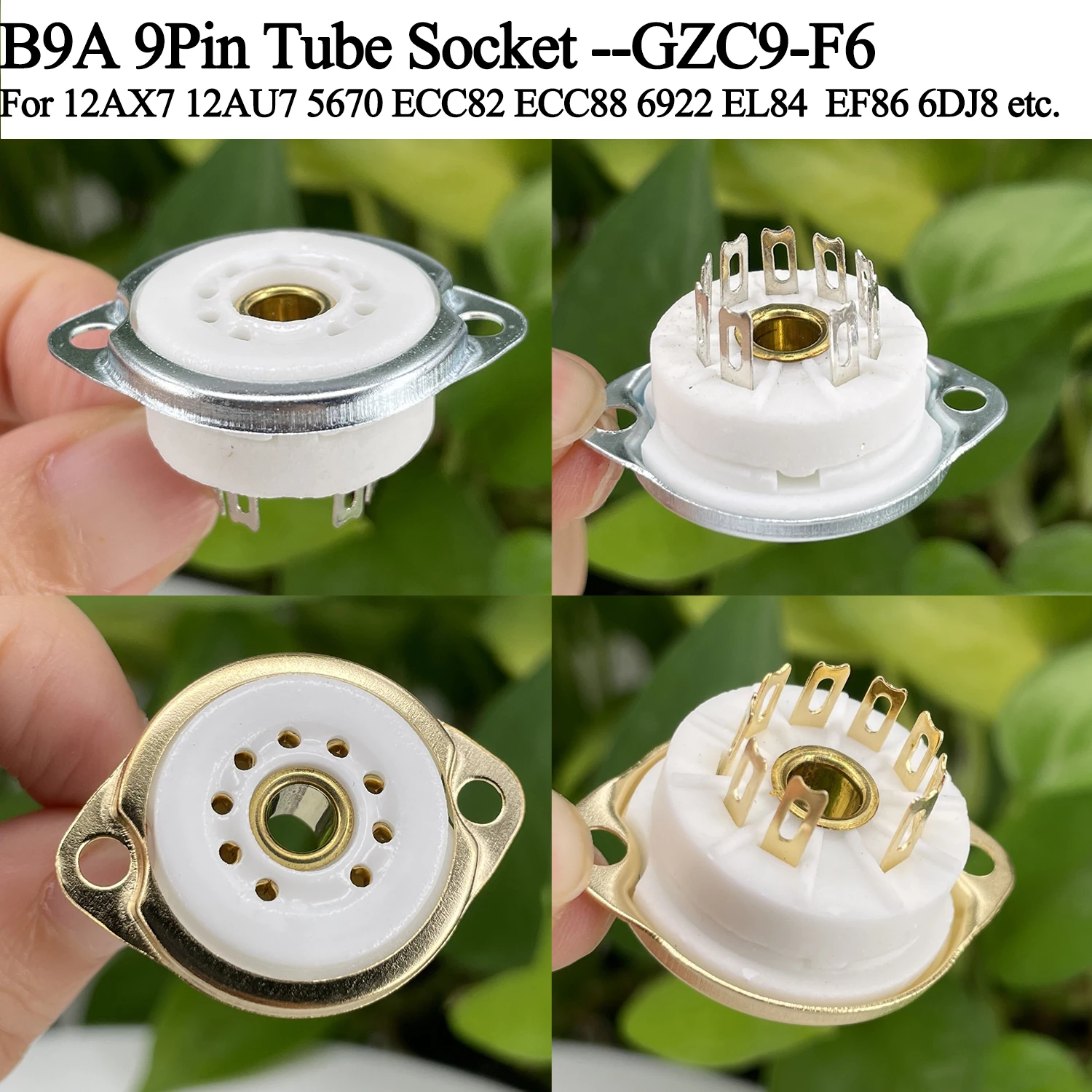 B9A 9-контактный разъем для клапанной трубки GZC9-F6 6922 EL84 6DJ8 ECC88 12AU7 ECC82 12AX7 7199 EF86 5670