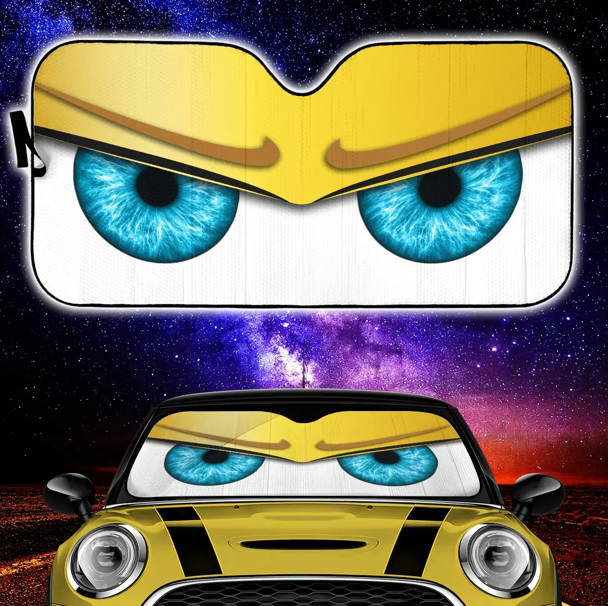 

Желтые забавные злые Мультяшные глаза для автомобиля солнцезащитные очки фотография подарок
