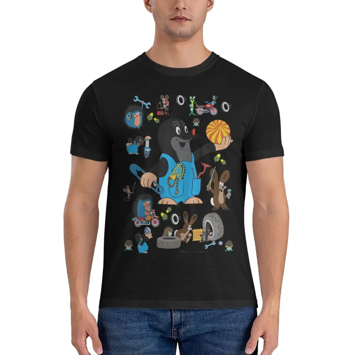 Мужские футболки с изображением животных милые Уникальные из чистого хлопка