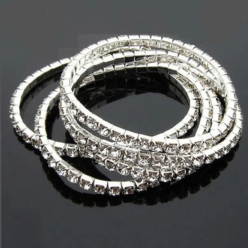 

Fashion Women Bracelets Double Cryst Bracelets for Women Bracelet Luxury Females Jewelry Friends Shiny Bracelet On Hands Silvel