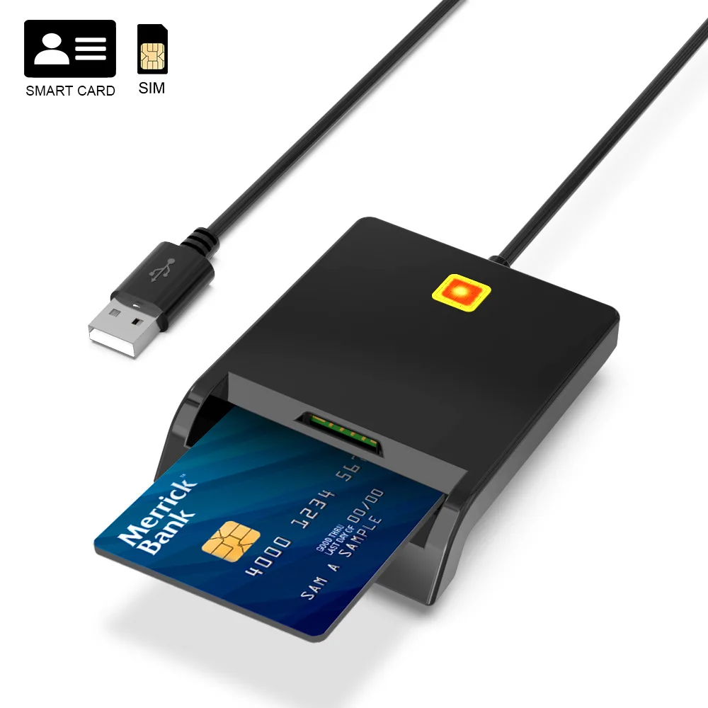 

X01 USB Смарт-кардридер для банковских карт IC/ID считыватель карт EMV Высокое качество для Windows 7 8 10 Linux OS USB-CCID ISO 7816