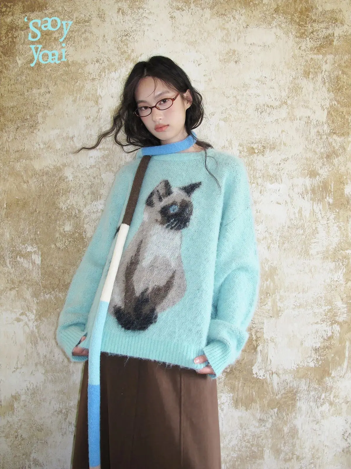 Зимние женские корейские пуловеры из мохера Shoujo милый приятный свитер с длинными