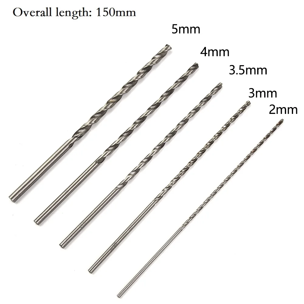 

5Pcs Twist Drill Bits Set 2mm 3mm 3.5mm 4mm 5mm HSS High Speed Steel Extra Long Drill Hex Shank For Woodworking Hole Opener