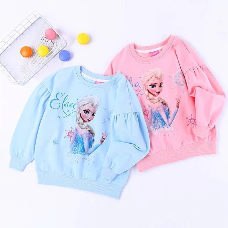 2022 New Tee Shirt Girl Clothing Long Sleeves for Children's T-shirt Girls  Tops Sofia Quality Cotton Frozen Elsa Kids Clothes