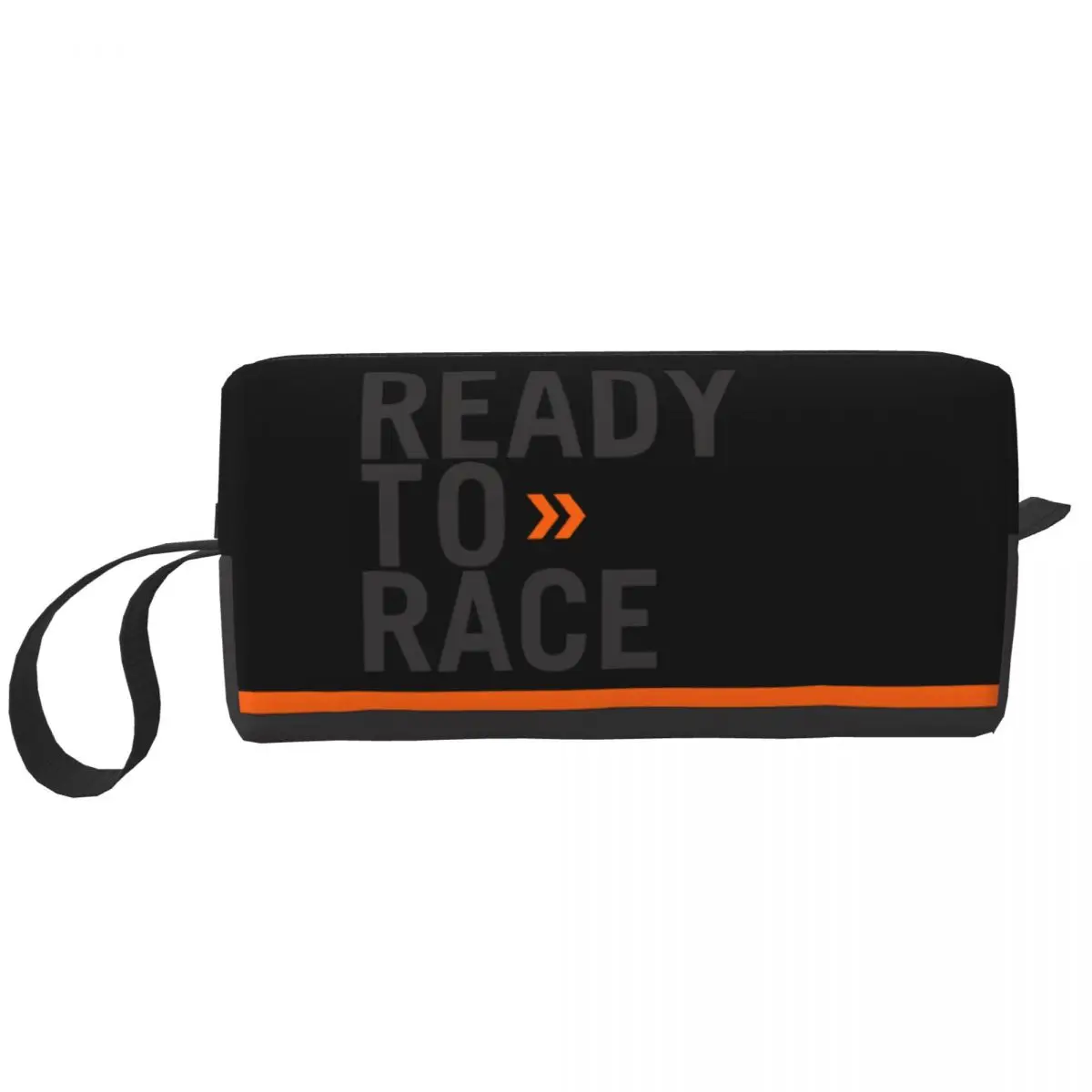 

Travel Ready To Race Logo Toiletry Bag Portable Racing Sport Motorcycle Rider Makeup Cosmetic Organizer Storage Dopp Kit Box