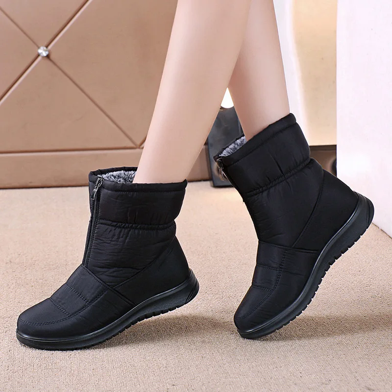 Women's Winter High Boots Anti-skid Women Shoes Outdoor Quality Hard-wearing Snow Boots Winter Female Footwear Stylish New 2022