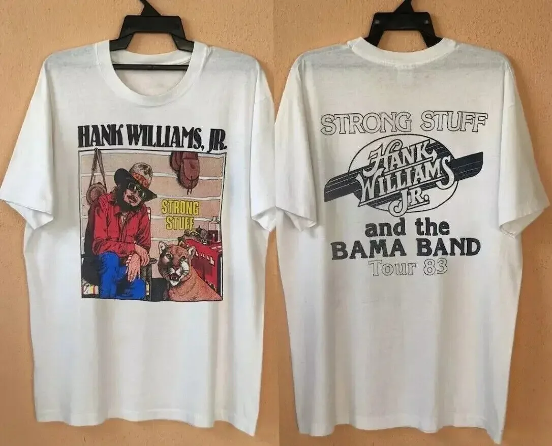 Фото Футболка Hank 1983 Williams Jr Bama Band Tour Strong Stuff, подарок для фанатов Bocephus №1