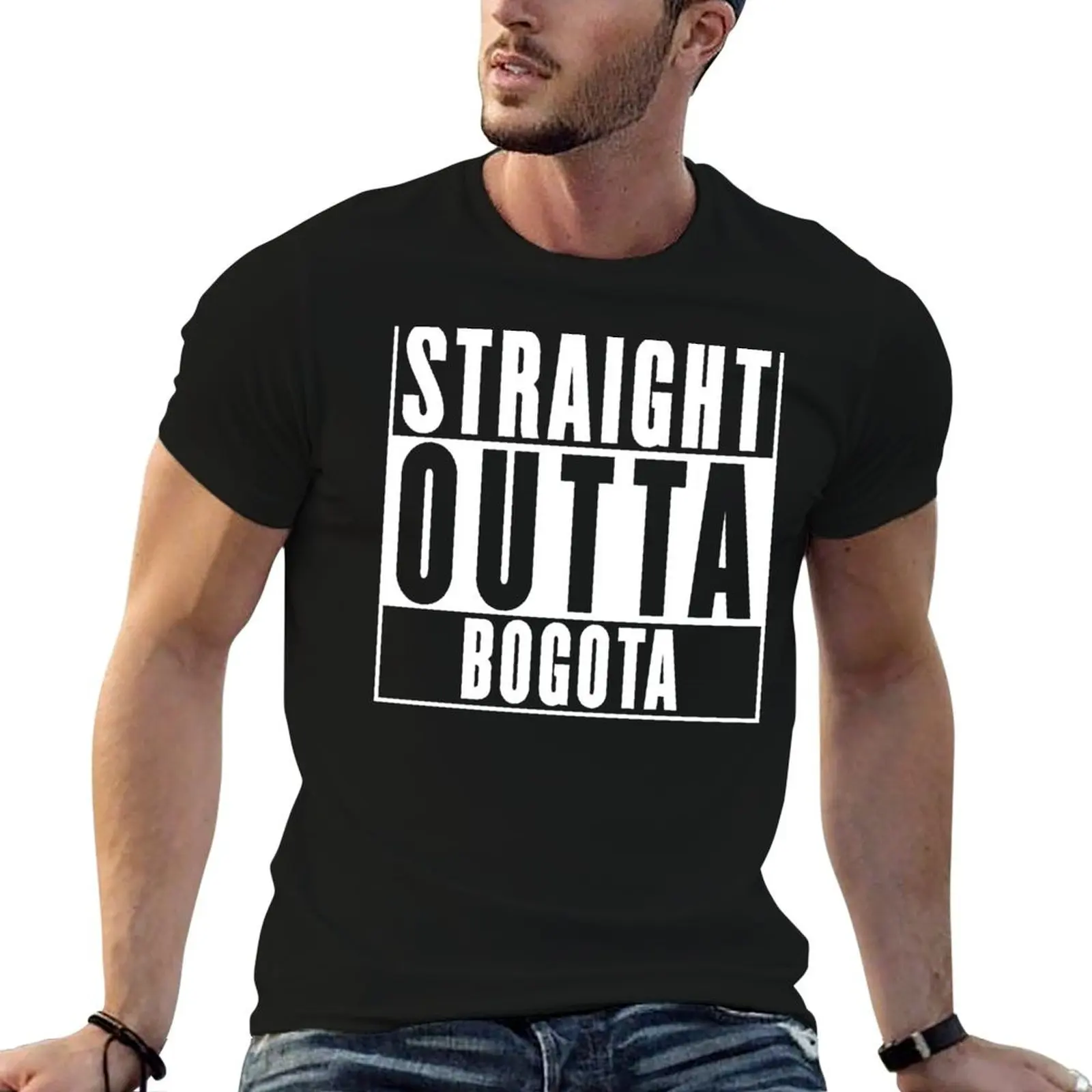 Футболка Straight Outta Bogota по индивидуальному заказу мужские футболки для больших и