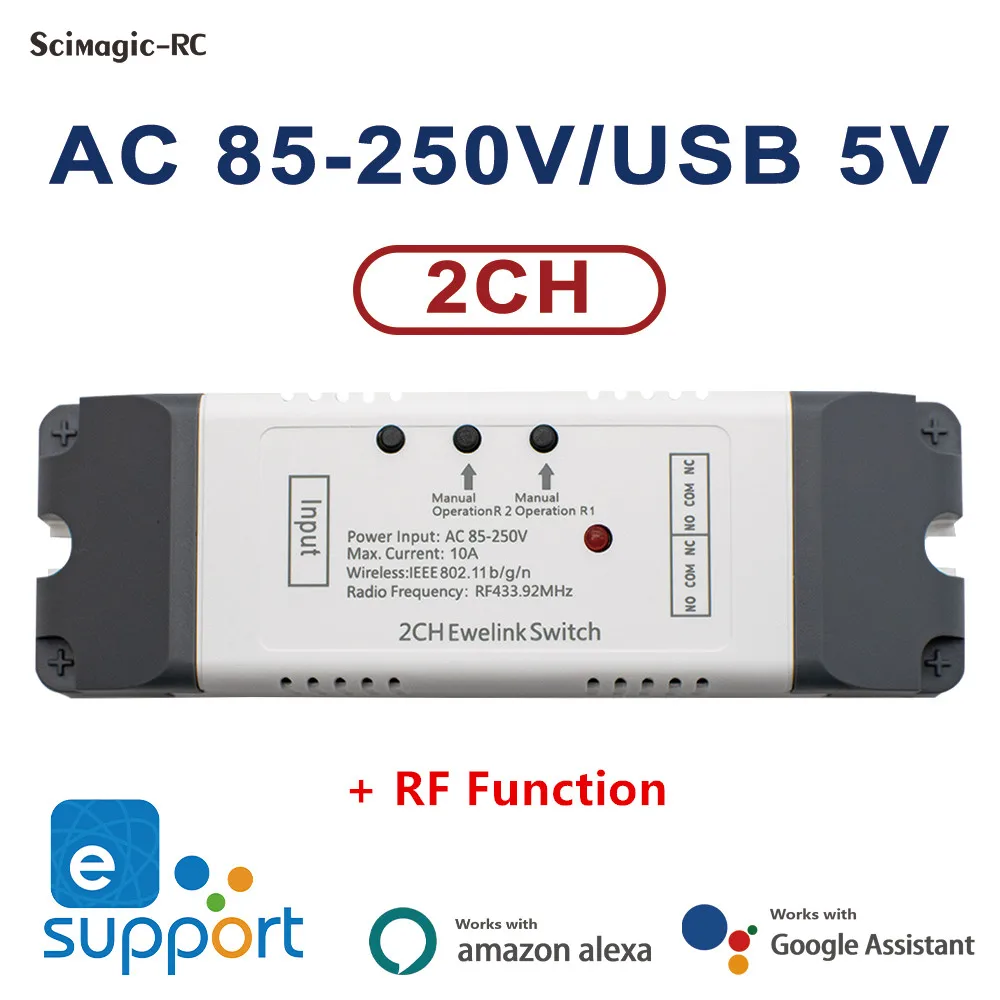 

Scimagic-RC Умный контроллер открытия гаражных ворот 2ch wifi