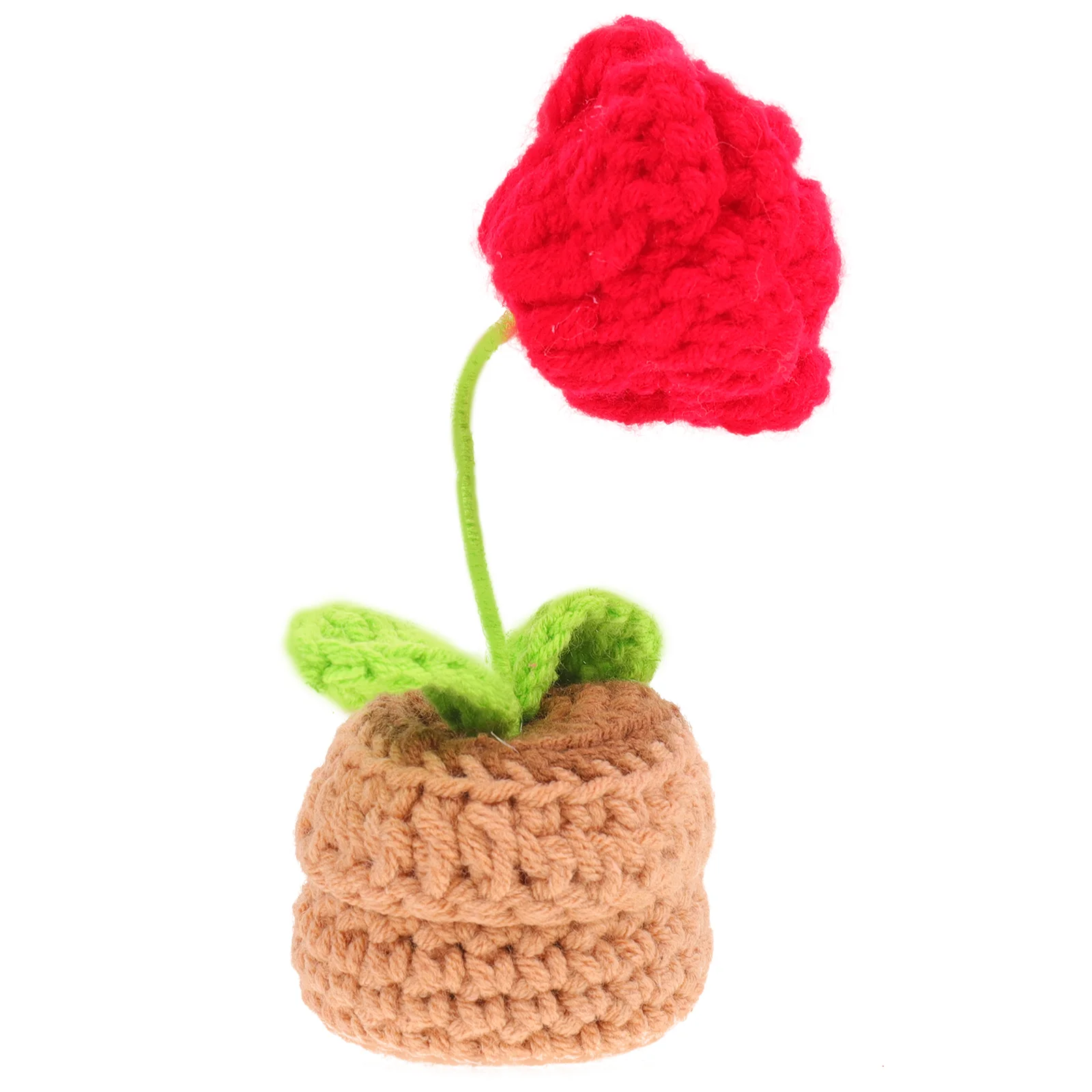 

Crochet Flower Pattern Bouquet Gift Artificial Knitted Potted Sunflower Mothers Pot Valentine Day Knitting Daisy Roses