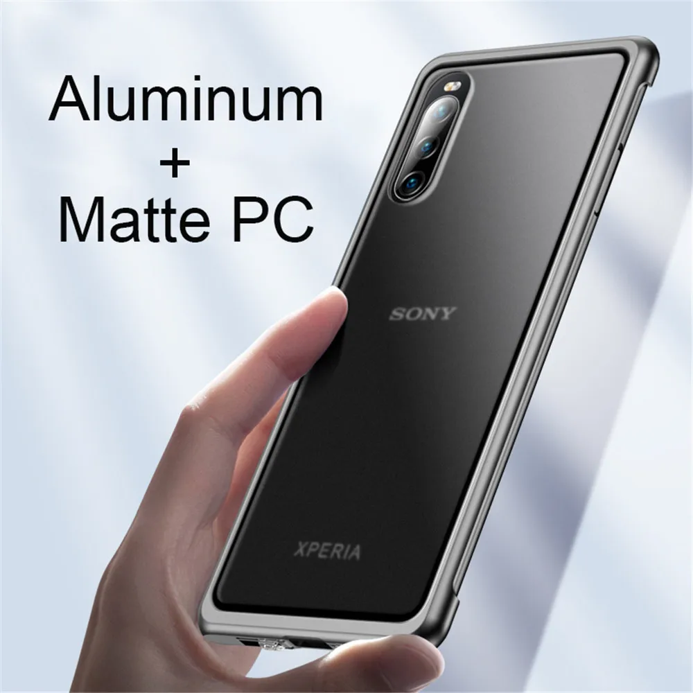 Противоударный металлический Бескаркасный чехол для телефона Sony Xperia 1 III Alunimum с