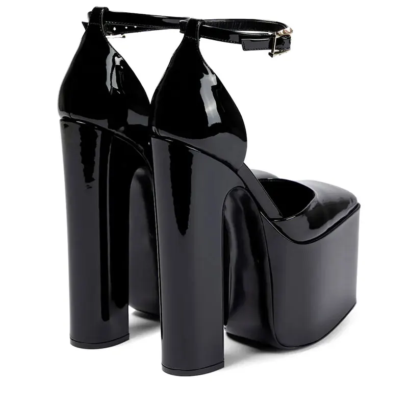 2023 ultra-high waterproof platform ultra-high thick heel design square head shallow mouth lace Mary Jane single shoes for women