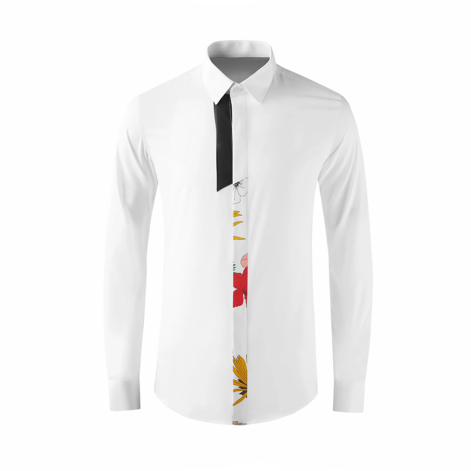 

Высококачественная Роскошная бижутерия, модная мужская ткань с длинным рукавом и принтом для повседневного костюма, модная одежда для мужчин