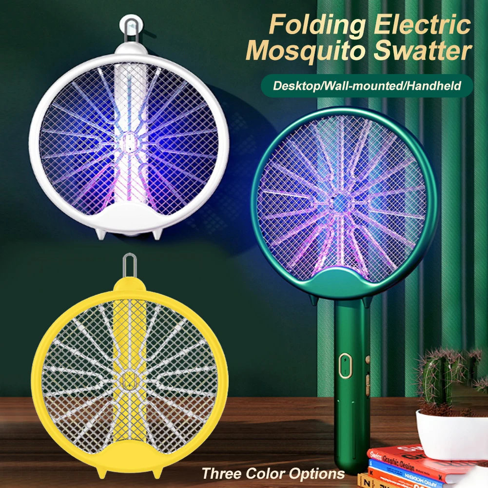 

Portable 2 In 1 Mosquito Zapper Racket Rechargeable Bug Zapper Racket Foldable Mosquito Killer Trap For Home Outdoor Camping