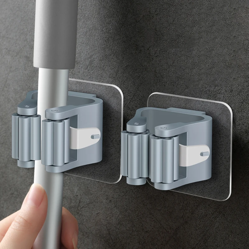 34pcs high quality home storage rack bathroom suction hanging pipe hooks wall mounted mop organizer holder brush broom hanger free global shipping