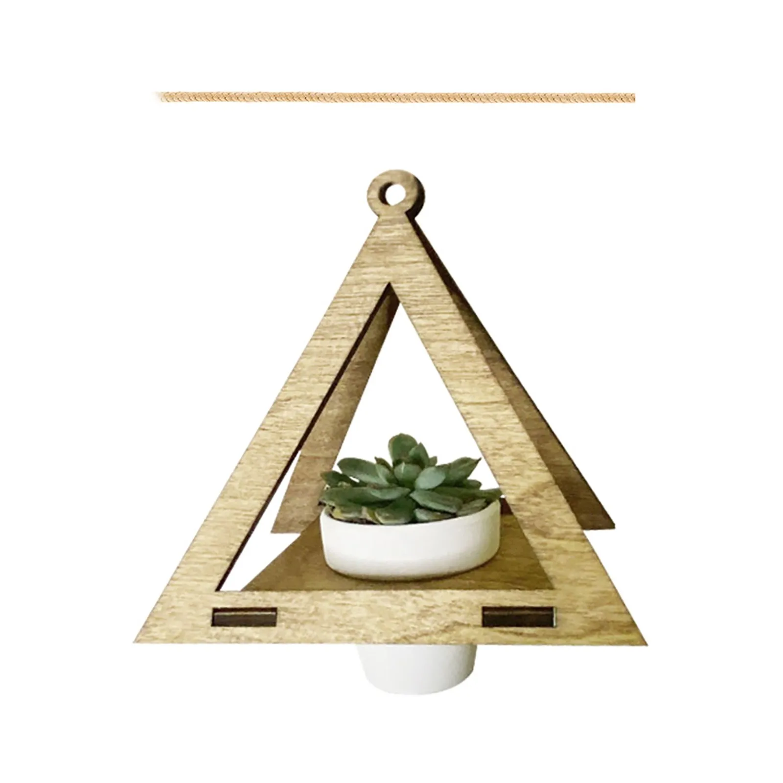 

Pendant Container Planter Plant Hanging Geometric Hanging Planter Wooden Flower Pots