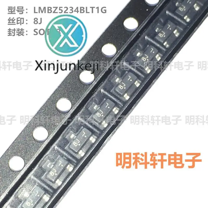 

100pcs orginal new LMBZ5234BLT1G Silkscreen 8J SOT23 6.2V SMD Zener Diode
