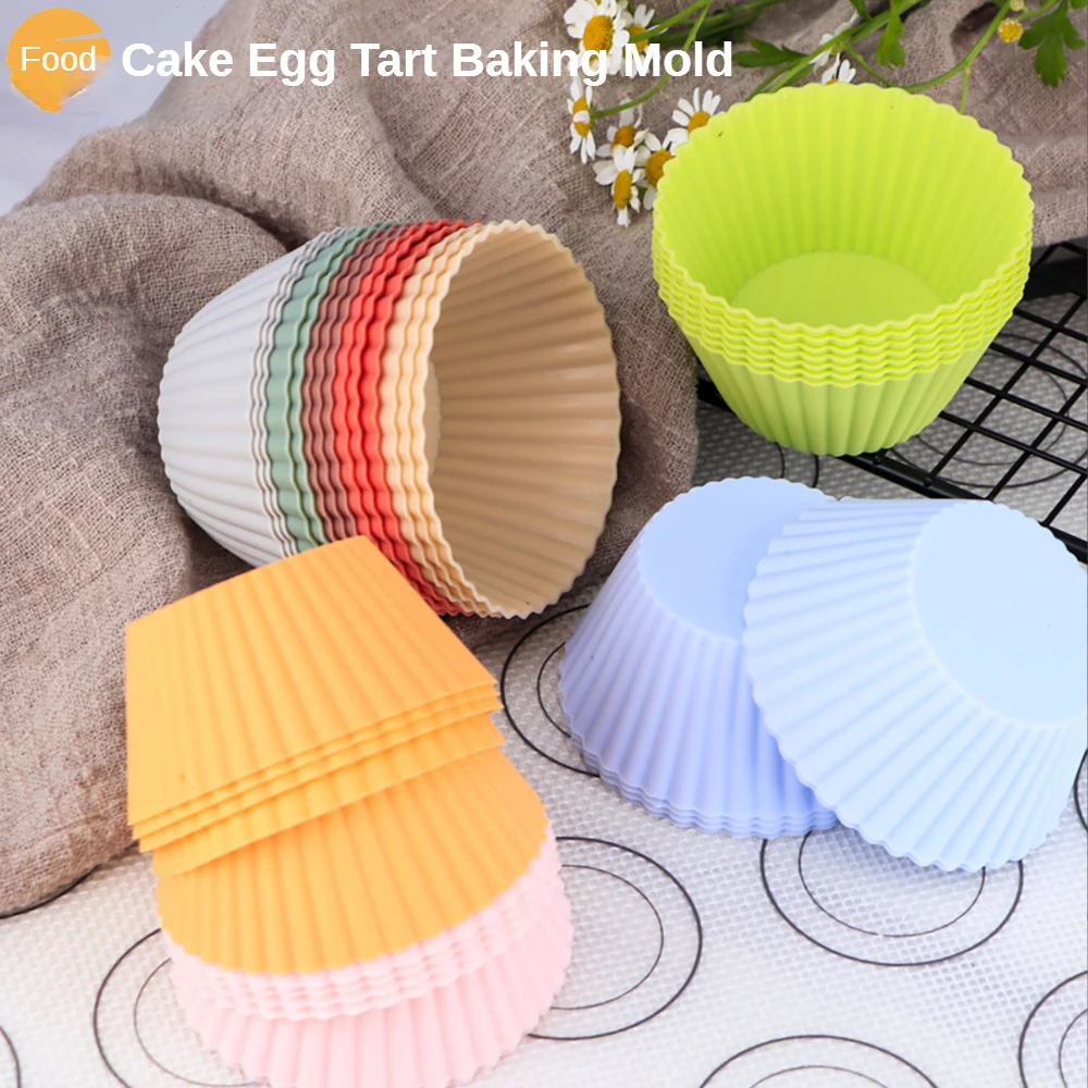 

10PCS BakeBaking Mini Muffin Pan, Reusable Silicone Cupcake Molds - Small Baking Cups Truffle Cake Pan Set Nonstick In 14 Colors