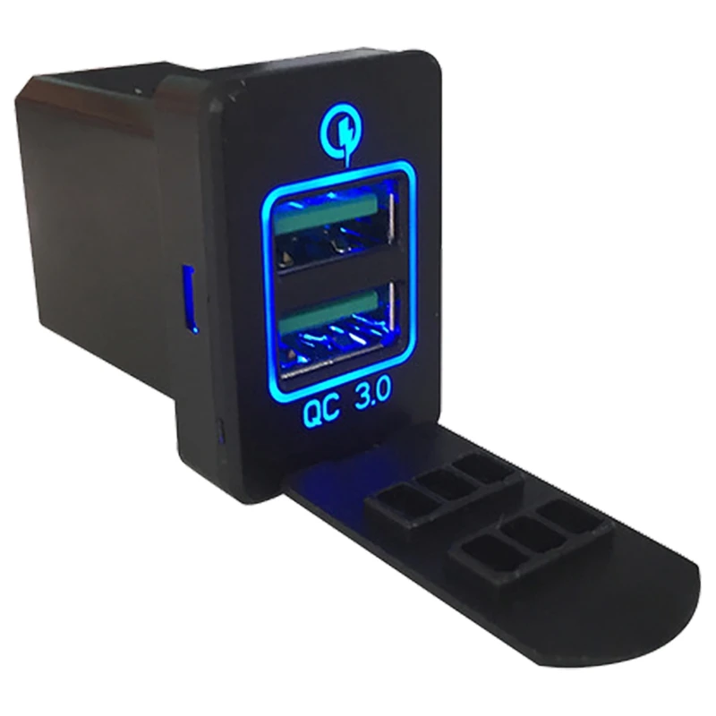 

Car Quick Charge 3 Charging Ports Charger Dual USB Adapter for Mitsubishi Outlander 3 2018 2019 Blue Light