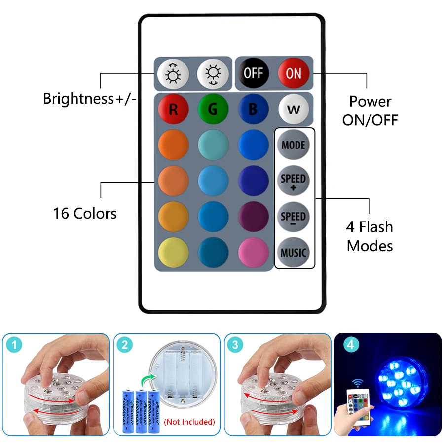 10 светодиодов для подводной фотосъемки подводная фотовспышка RGB с дистанционным