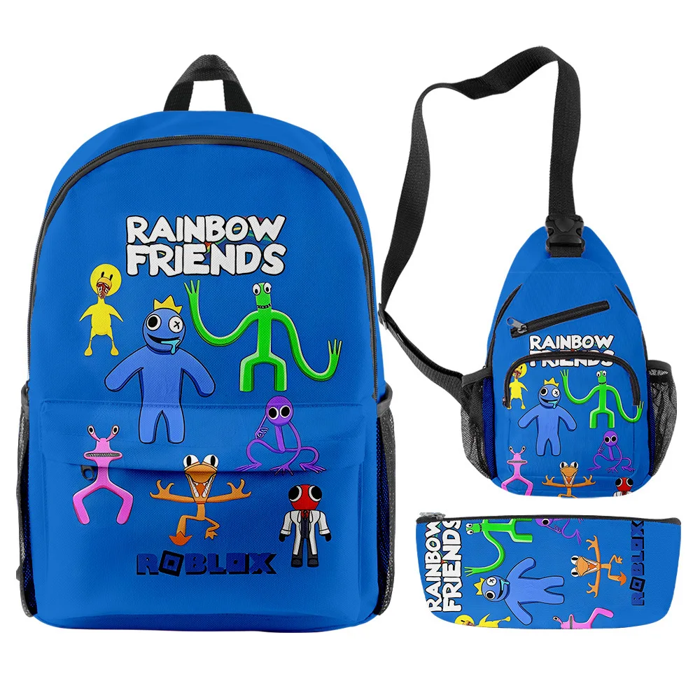 

Комплект из трех предметов для мальчиков и девочек, Радужный школьный ранец и рюкзак с 3D принтом, сумка на плечо