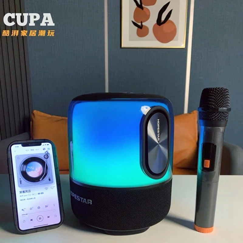 

Fever Level Subwoofer Caixa De Som 60W Super Bass Bluetooth Speaker LED Ambient Light Portable Party Box Wireless Karaoke Audio