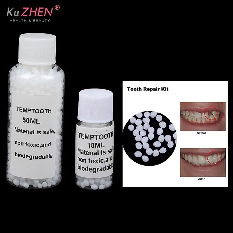 10/50ml Solid Denture Adhesive Glue Oral Cavity Temporary Tooth Filling Solid Material Replace Missing Repair DIY Tool Material
