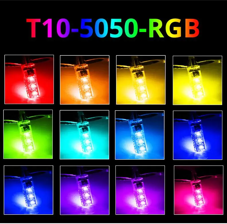 2x T10 RGB светодиодный ная лампа с пультом дистанционного управления для BMW E31 E32 E34 E36
