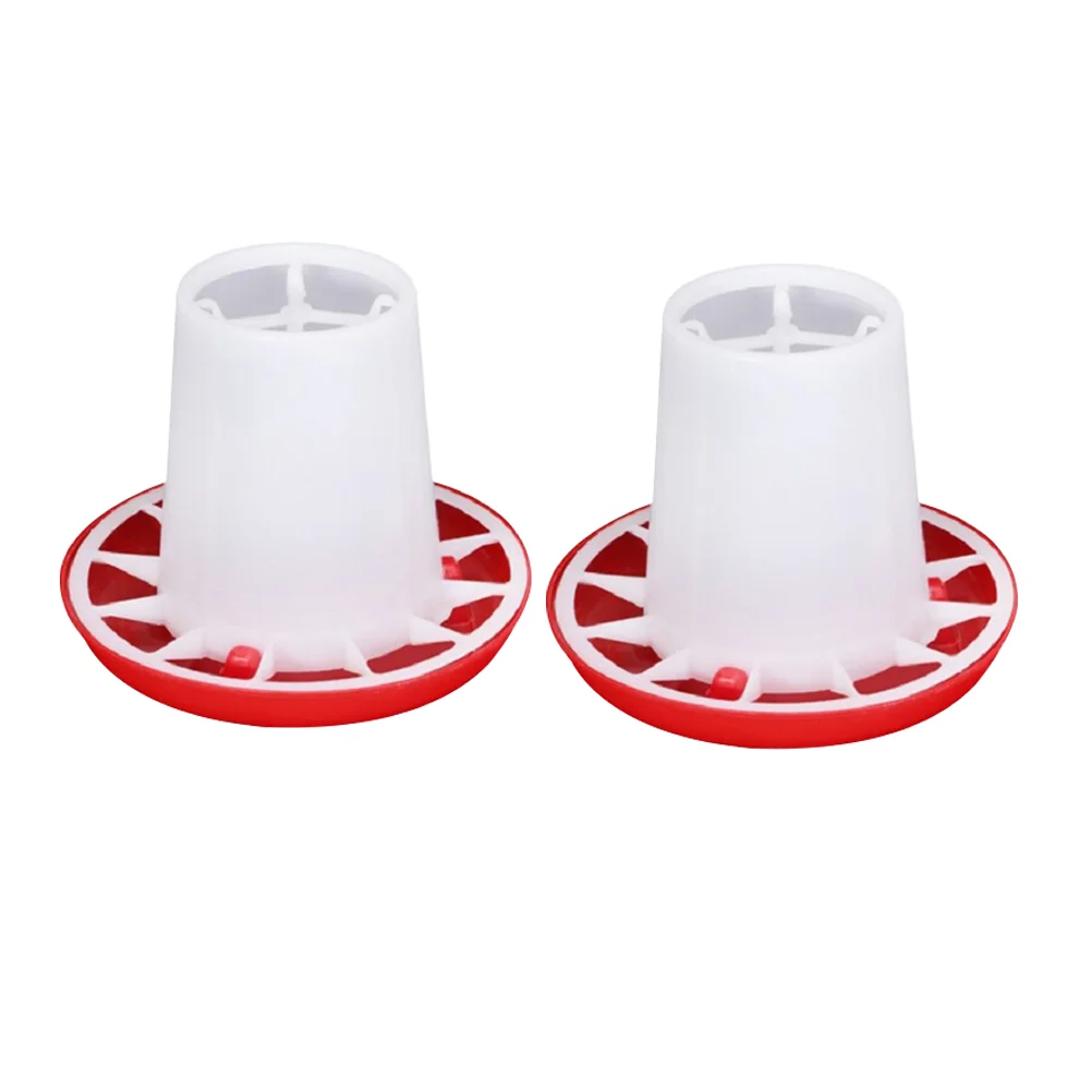 

2 Pcs Chicken Plastic Container Trough Poultry Cage Troughs Feeding Bird Feeder 19X16CM Plastic Anti-spatter Containers Red