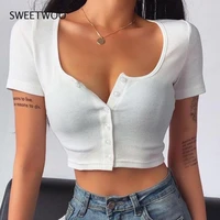 korean slim v neck short sleeve bottomed womens tops and blouses high street solid color open navel cardigan fashion tide chic