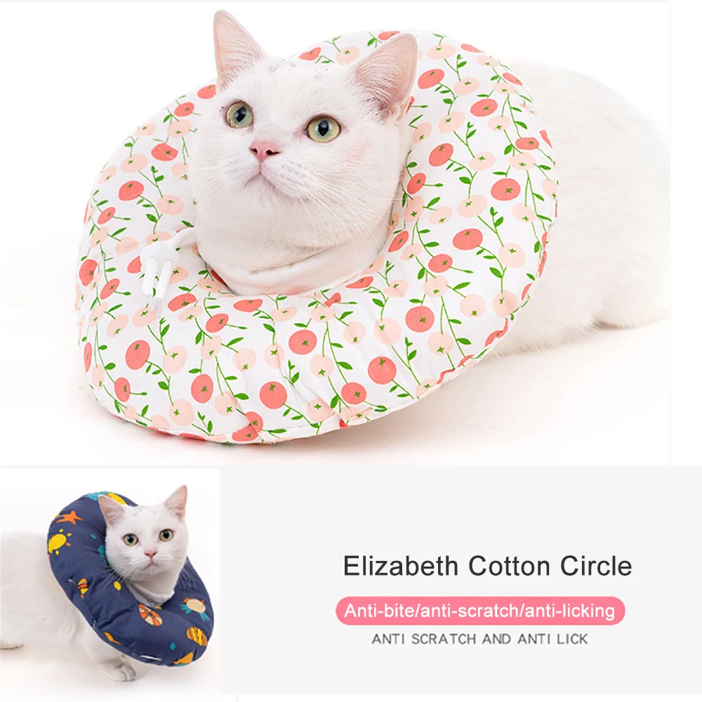 

Cat Dog Elizabeth Circle Collar Adjustable Bite And Lick Proof Cat Neck Shame Circle Pet Recover Protection Anti-Scratch Collar