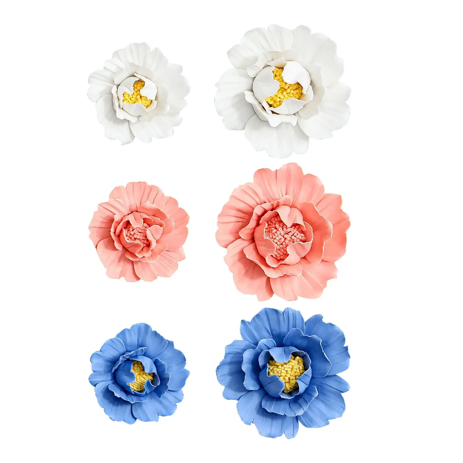 

Mural Hanging Ceramic 3D Adornment Easy Installation Floral for Dining Room