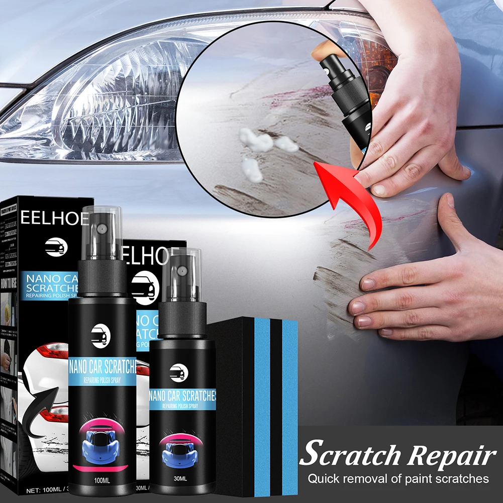 

30ml Car Scratch Repair Spray Automobile Polishing Wax Useful Liquid Removal With Sponge Repair Kit Washing Set Accessories