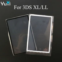 yuxi for 3ds xl ll replacement black white top front screen frame lens cover lcd screen protector panel for 3dsxl 3dsll