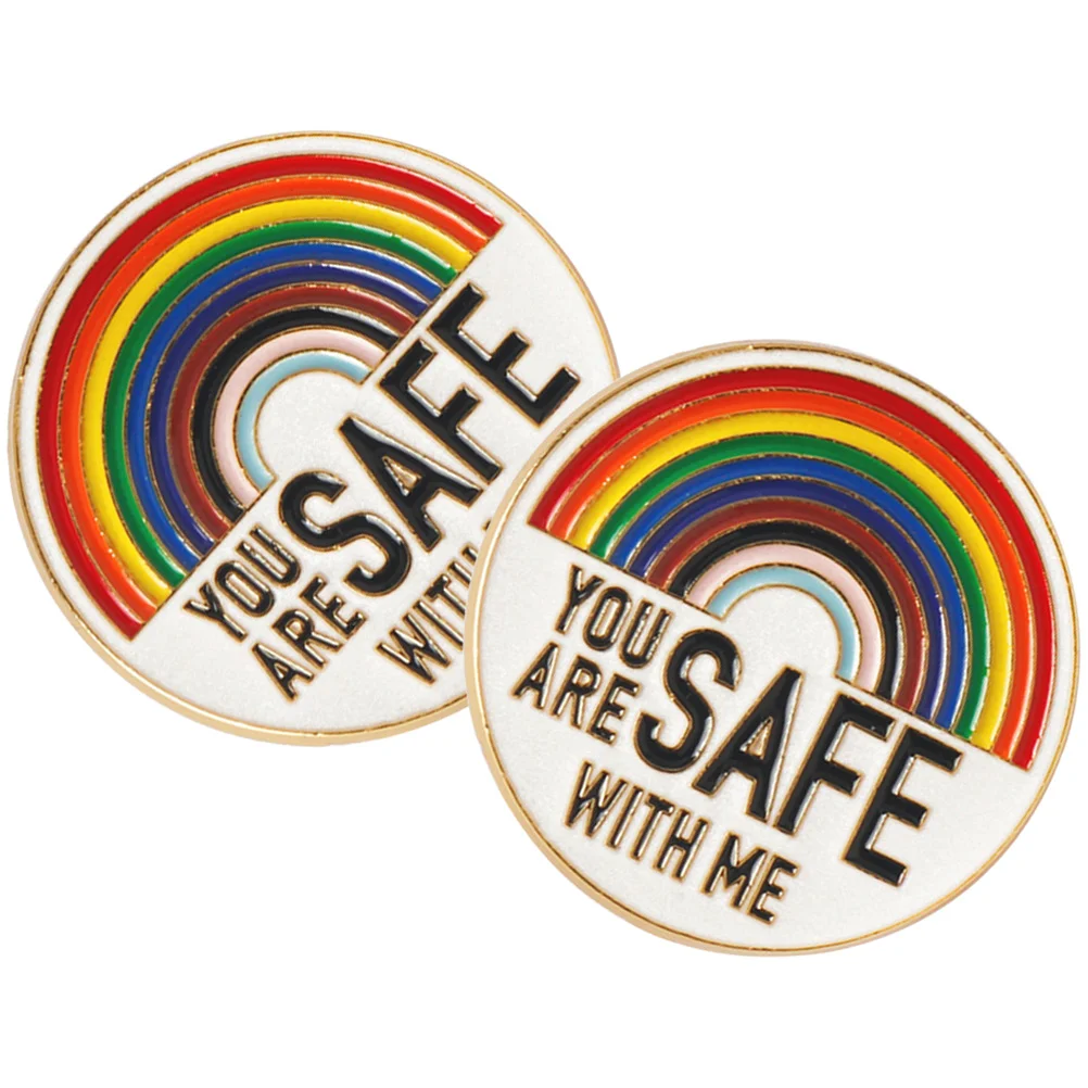 

Pinbrooch Enamel Rainbow Lapel Pride Brooches Backpacks Nurse Safety Cutelgbtq Students Metal Meassage Badges Round Breastpin