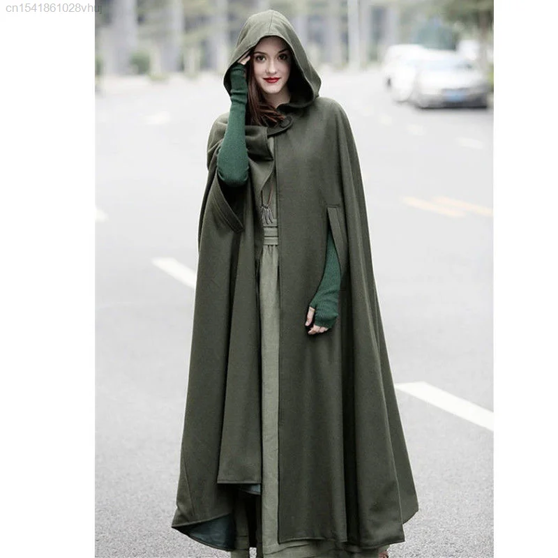 Модная Длинная накидка в стиле Харадзюку С Капюшоном летучая мышь шаль шикарная