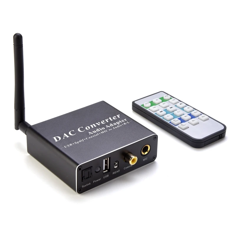 

DAC Adapter Bluetooth-compatible 5.0 Receiver U-disk Player Microphone Optical Coaxial to Analog Converter