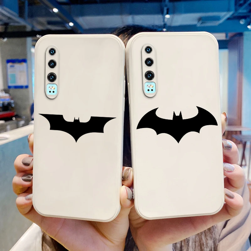 

Dark Knight batman Logo Phone Case For Huawei Y9S Y9A Y9 Y6 Nova Y70 9 8 P50 P40 P30 P20 Pro Lite E 5G Liquid Rope