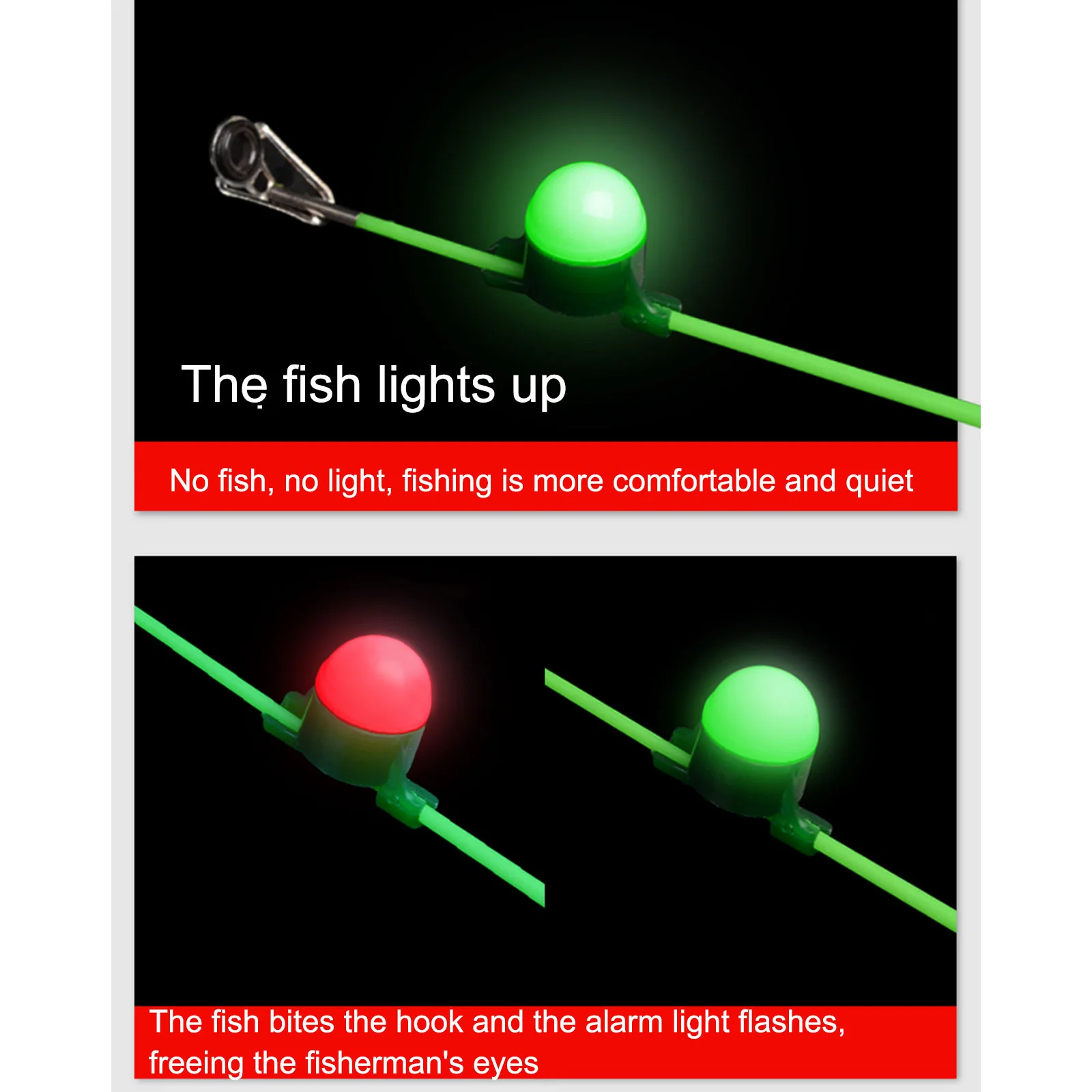 

Fishing Bite Alarm Rod Tip Sensor Light Carp Night Fishing Bite Indicator
