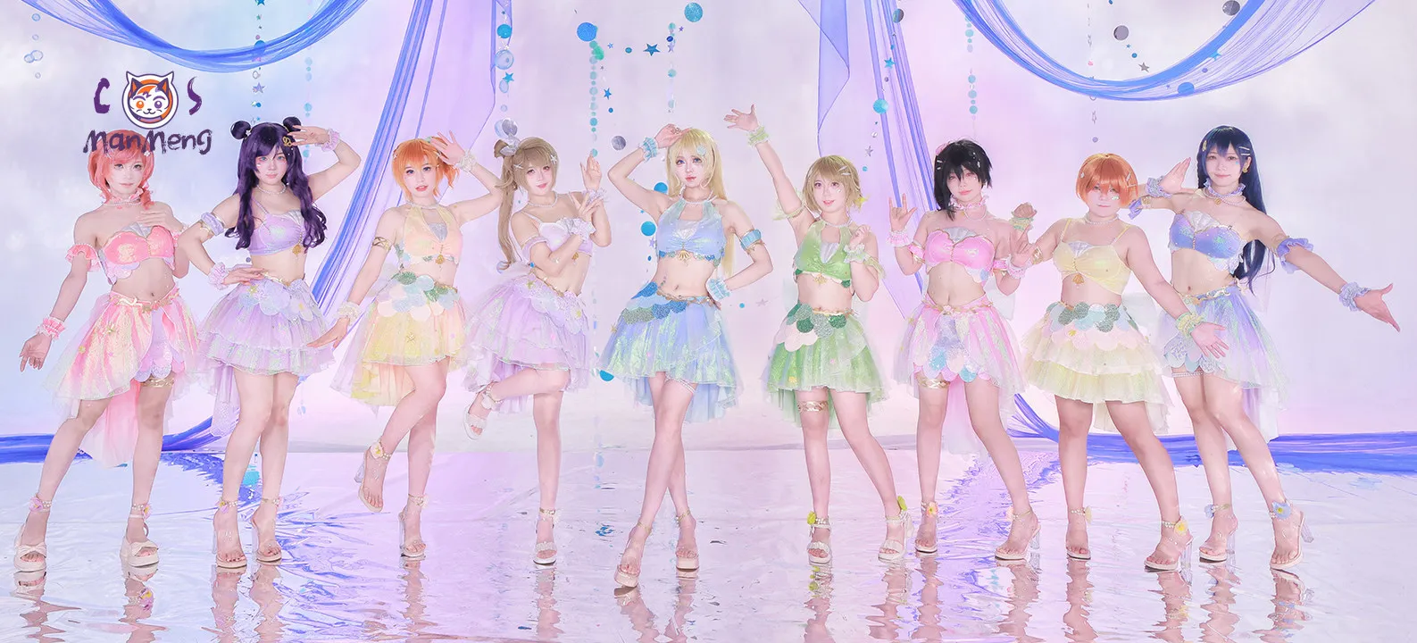 Фото Аниме LoveLive! Костюм русалки Ханайо Коизуми для косплея, женское платье для Хэллоуина и карнавала, летний пляжный купальник-комплект №1