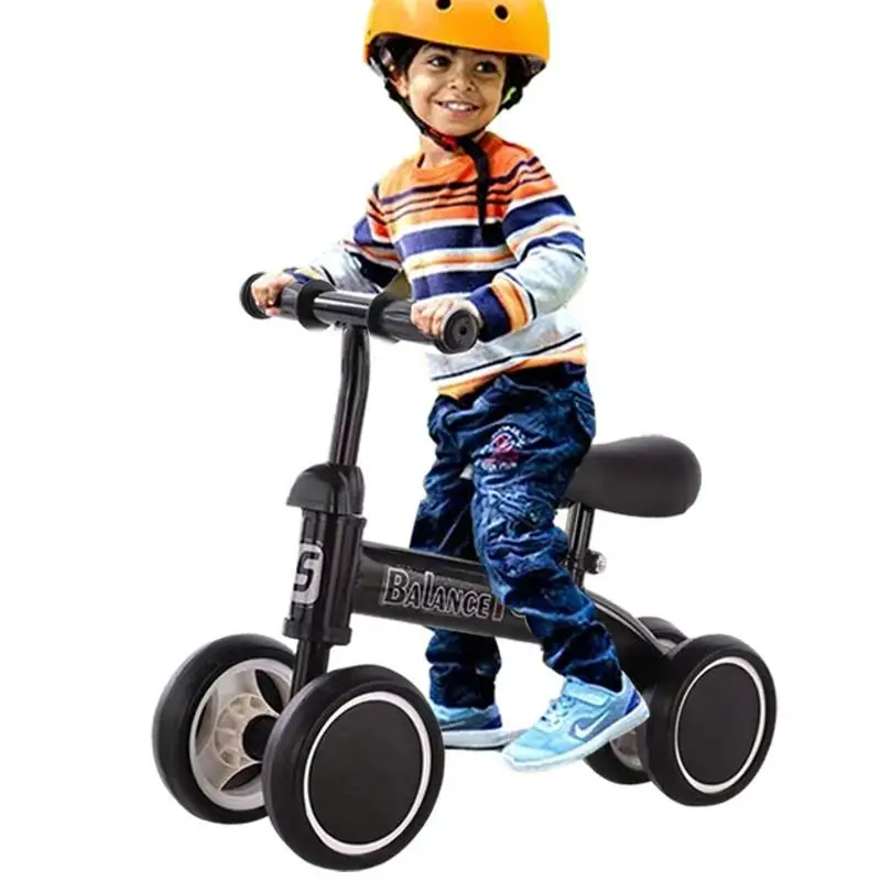 

Children's Balance Bike Sturdy Balance Cycle Toddler Bike With Adjustable Seat No Pedal Infant 4 Wheels Bicycle Baby's First