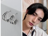 kpop new boys group stray kids fashion earrings minimalist coil rings hip hop jewelry cold style all match earrings gifts felix